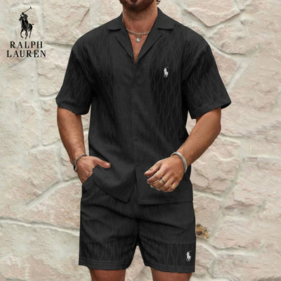 Sommarset med Texturerad Skjorta & Shorts || LAGERRRENSNINGSPRIS