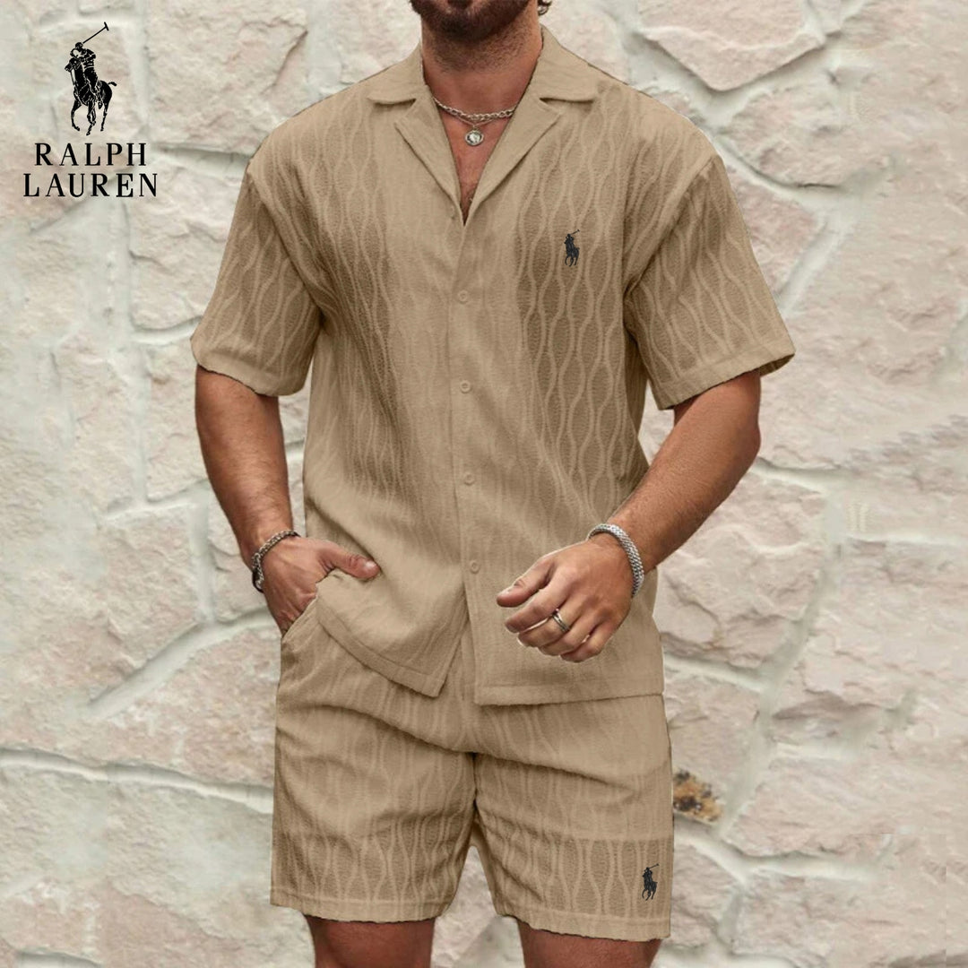 Sommarset med Texturerad Skjorta & Shorts || LAGERRRENSNINGSPRIS