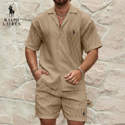 Sommarset med Texturerad Skjorta & Shorts || LAGERRRENSNINGSPRIS