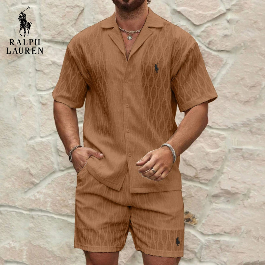 Sommarset med Texturerad Skjorta & Shorts || LAGERRRENSNINGSPRIS