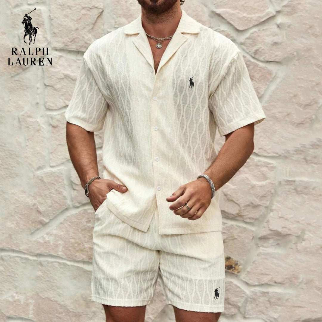Sommarset med Texturerad Skjorta & Shorts || LAGERRRENSNINGSPRIS