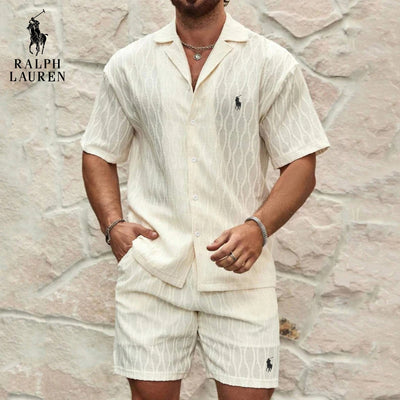 Sommarset med Texturerad Skjorta & Shorts || LAGERRRENSNINGSPRIS